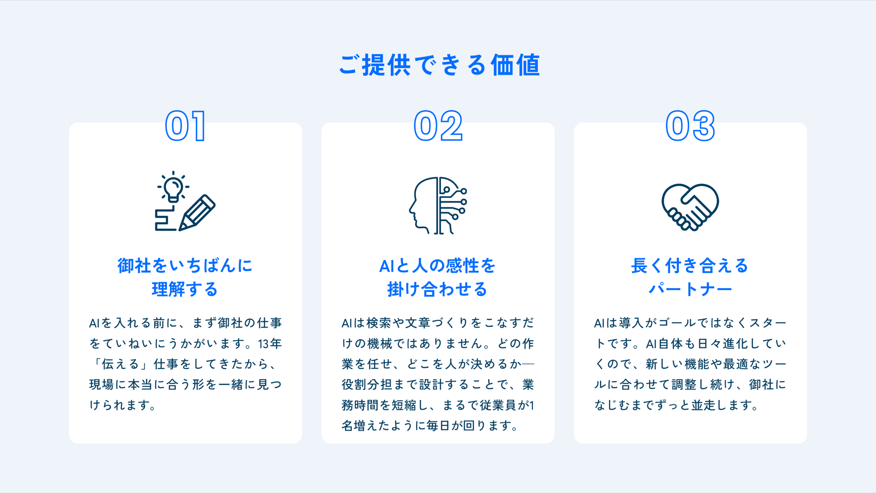 ご提供できる価値