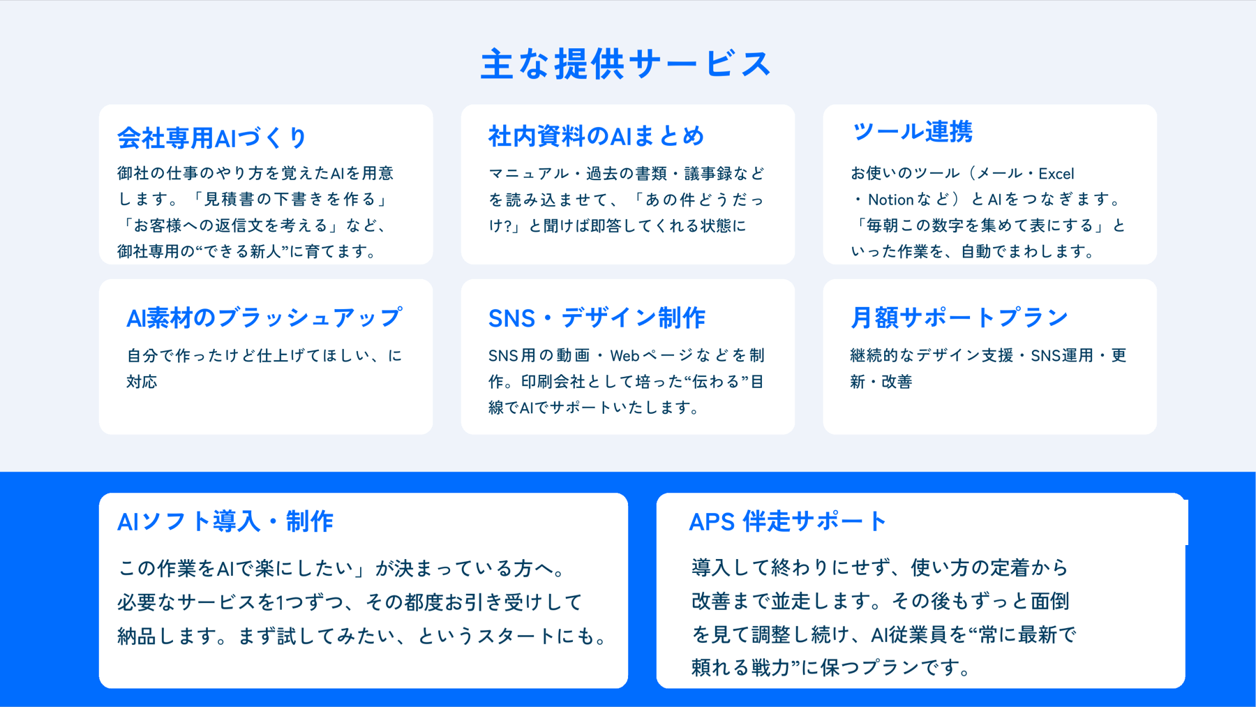主な提供サービス・料金